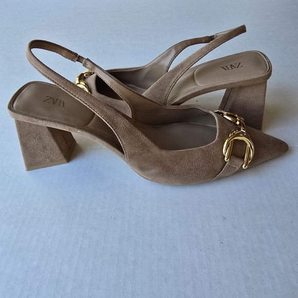 ZARA Suede Heels SIZE 41 - Picture 8 of 9